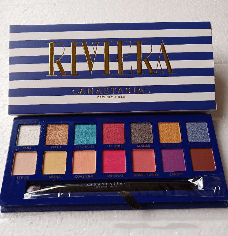 14 Color Eye Shadow Yellow Powder Purple Black Velvet Makeup Palette
