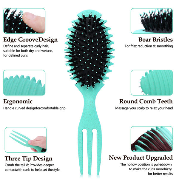 Curling Comb, Men's And Women's Curling Comb, Suitable For Styling And Shaping Long Hair, Wavy Hair With Damaged Hair Quality, Blue, Banned Platform Amazon