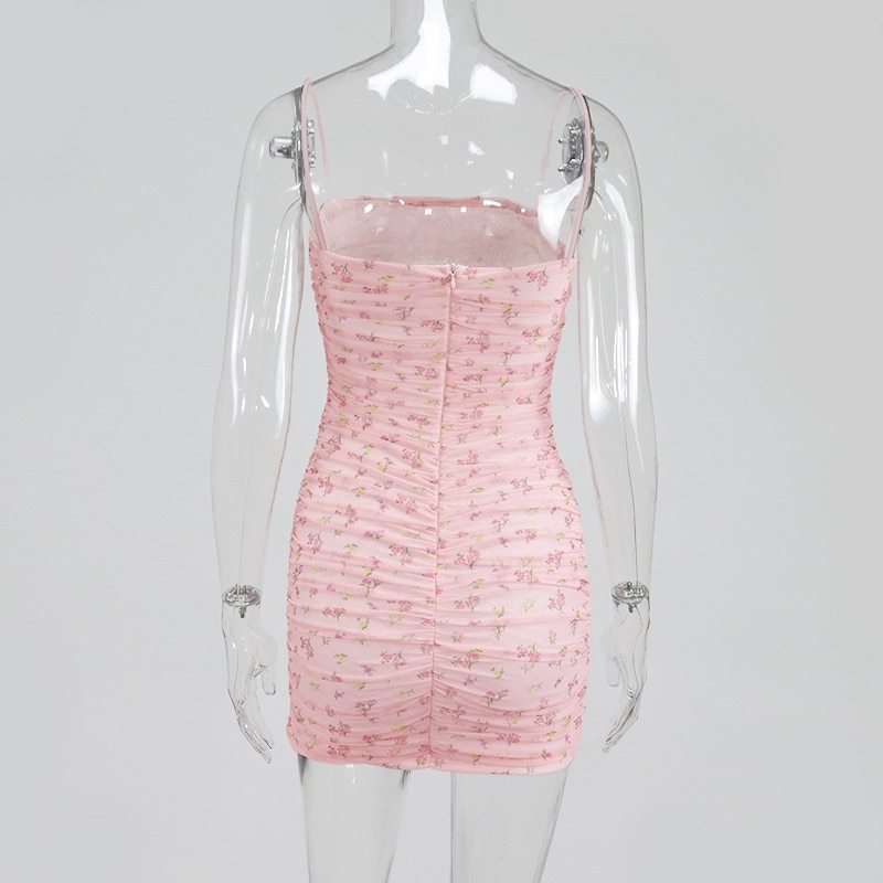 Women's New Floral Tube Top Halter Slim Suspender Skirt Dress