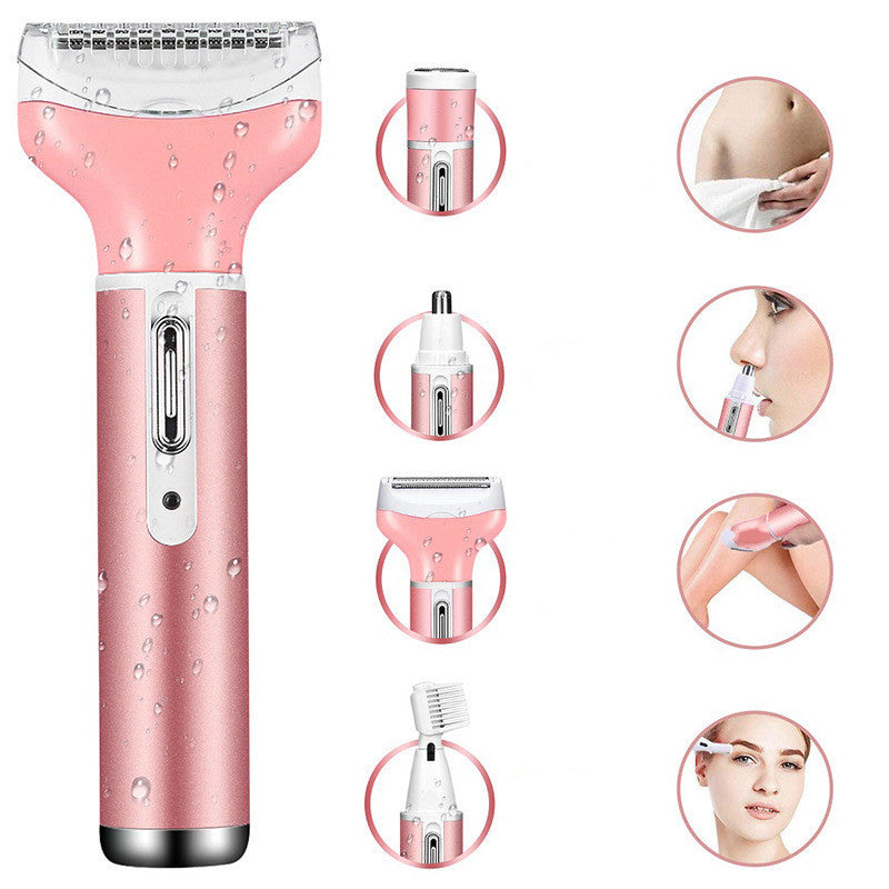 4-In-1 Lady Shaver Multi-Function Electric Eyebrow Trimmer Armpit And Leg Hair Remover Hair Removal Instrument