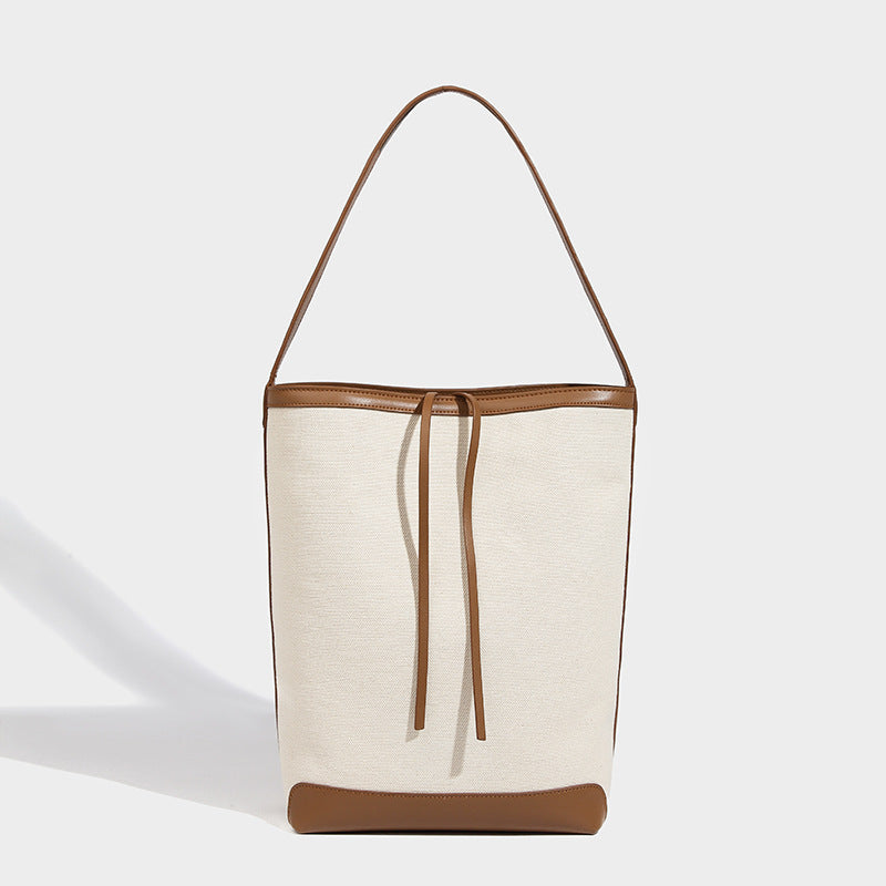 Canvas Bucket Tote Large Capacity Shopping Bag