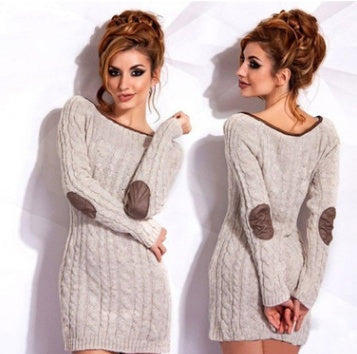 Wish autumn and winter new women's European and American Slim solid color long-sleeved round neck pullover sweater sweater 1300