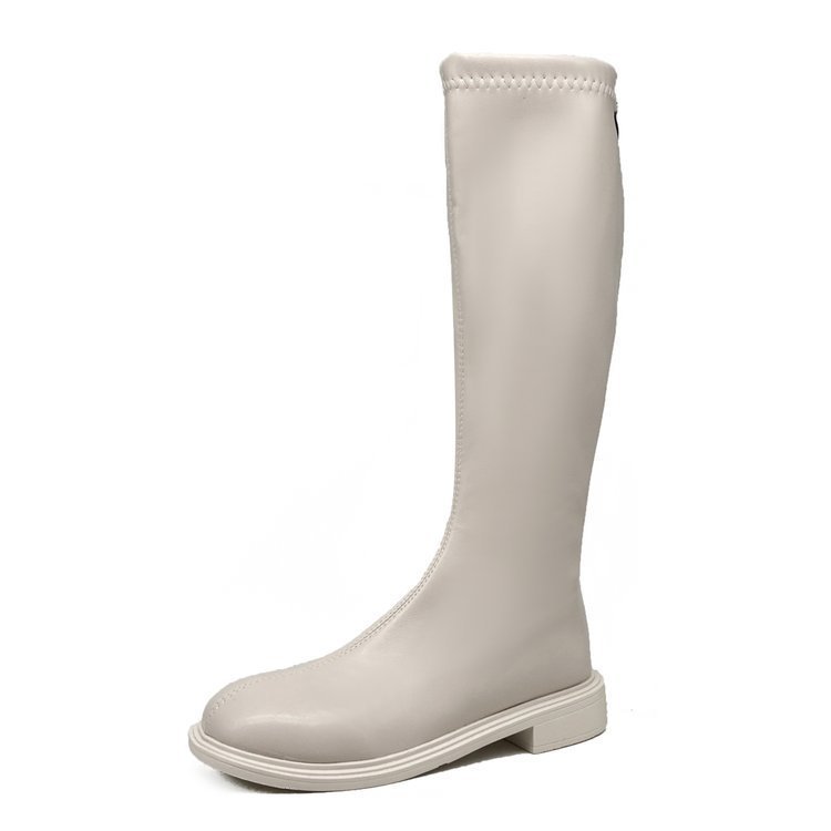 Knight Long Women White Boots Mid Heel