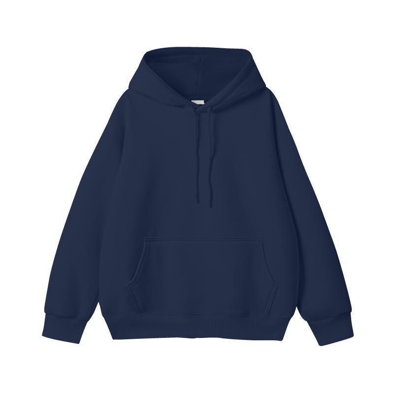 Simple Loose Cotton Silver Fox Velvet Hooded Pullover Men