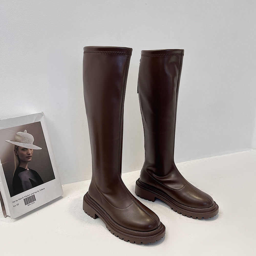 Knight Long Women White Boots Mid Heel