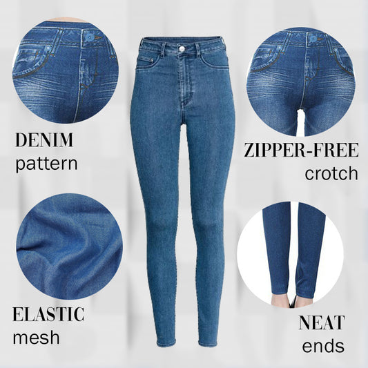 High Rise Waist Skinny Slim Fit Stretch Casual Basic Denim Pants With Faux Pockets