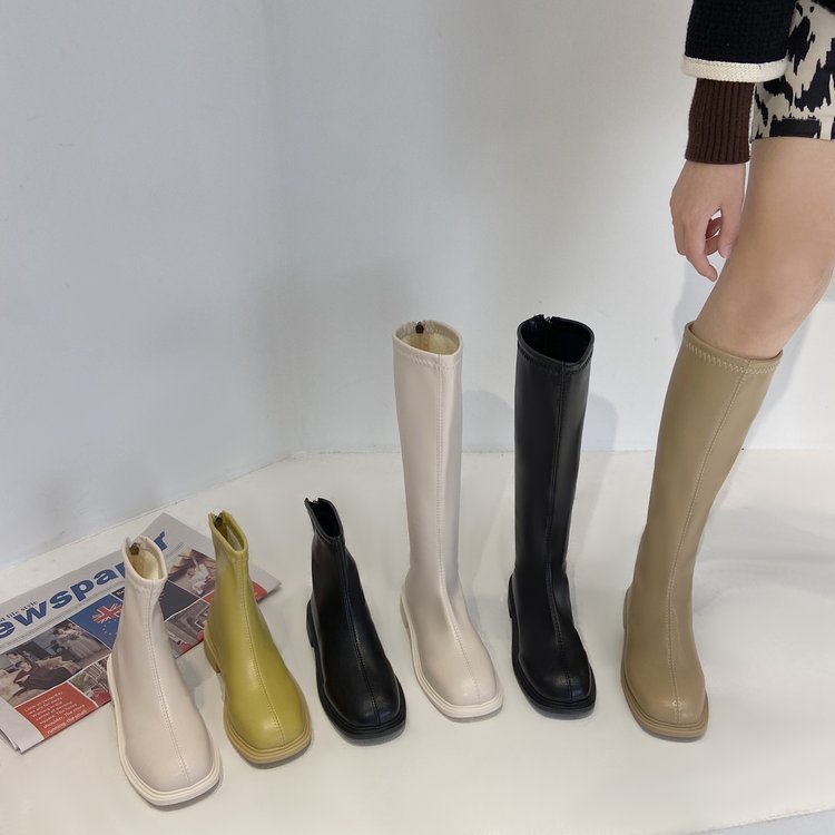Knight Long Women White Boots Mid Heel