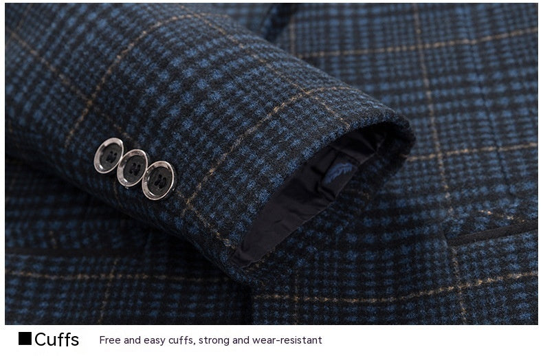 Spring Summer Slim-fit Casual Plaid Men's Suit Jackets
