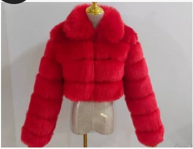 Lapel Imitation Fox Fur Long Sleeve Stitching Women's Light Luxury