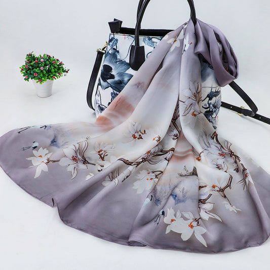 Women's Silk Scarf Shawl Sunscreen Scarf