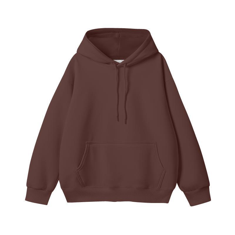 Simple Loose Cotton Silver Fox Velvet Hooded Pullover Men