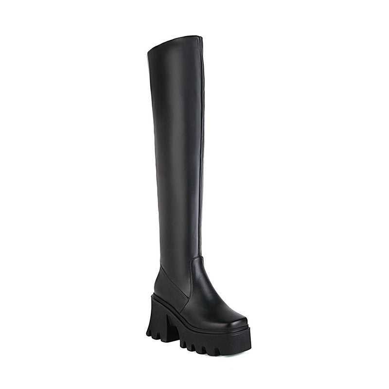 But The Knee Thick Heel High Autumn And Winter New Style Knight Smoke Boots