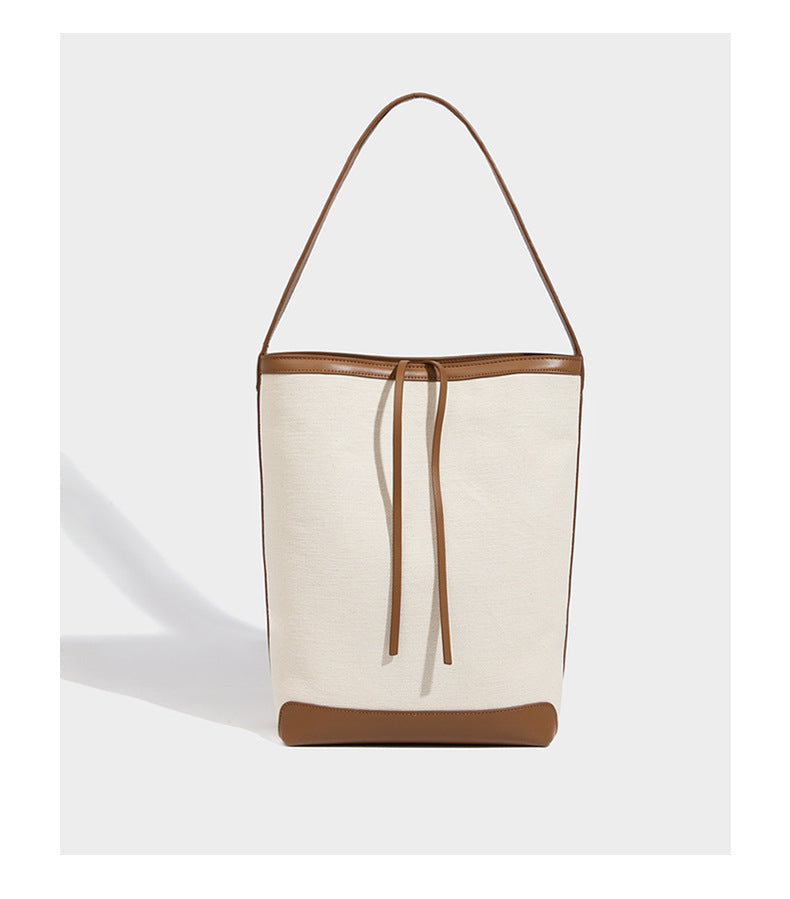 Canvas Bucket Tote Large Capacity Shopping Bag