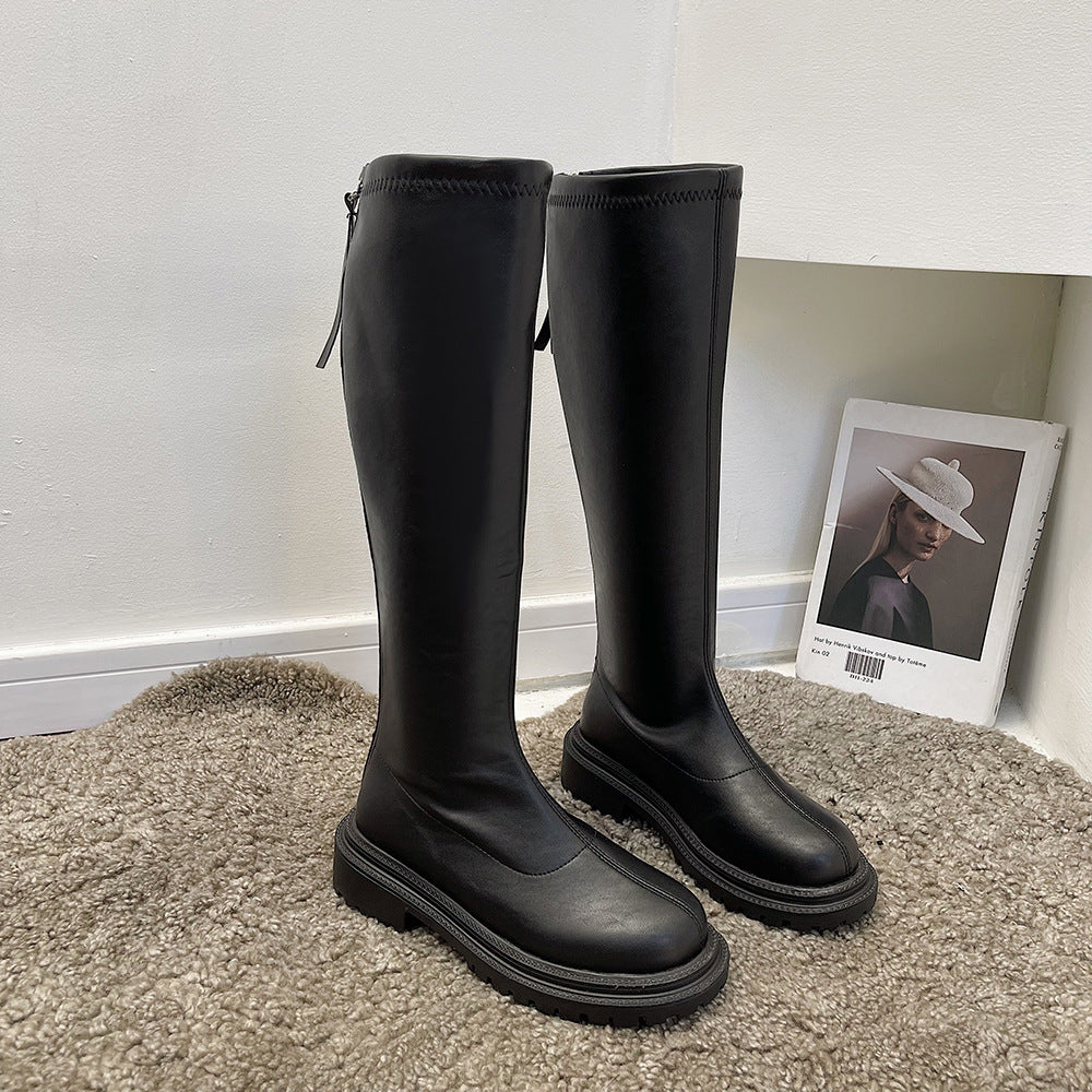 Knight Long Women White Boots Mid Heel