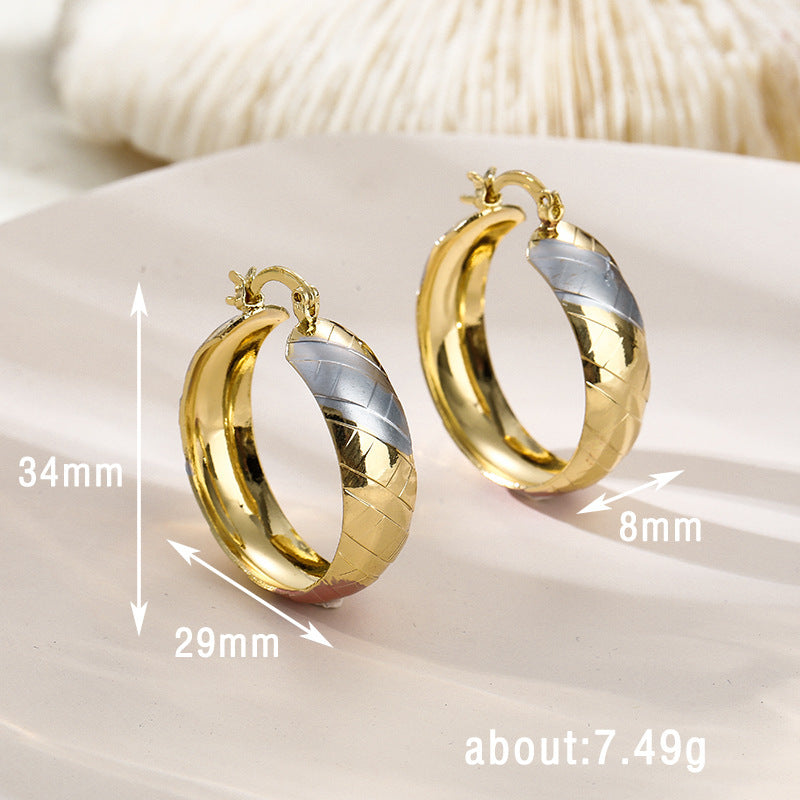 Copper Material Graceful Personality Simple Earrings