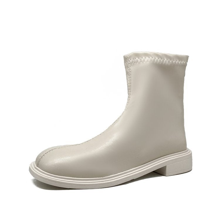 Knight Long Women White Boots Mid Heel