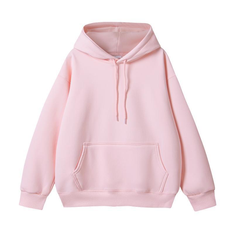 Simple Loose Cotton Silver Fox Velvet Hooded Pullover Men