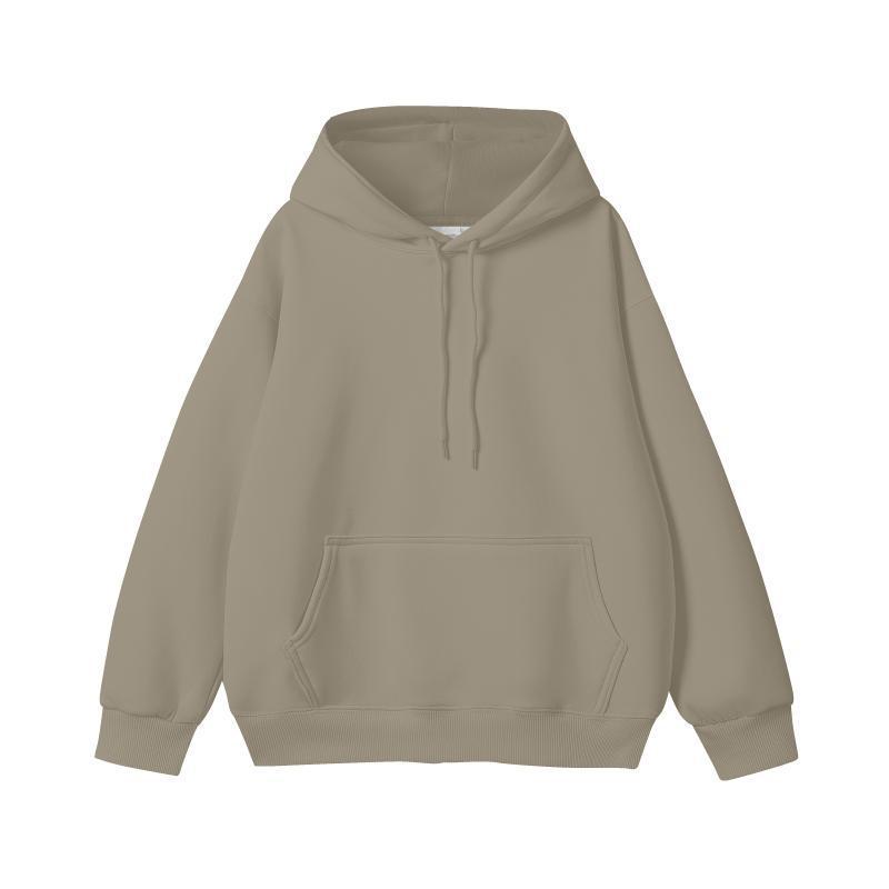 Simple Loose Cotton Silver Fox Velvet Hooded Pullover Men