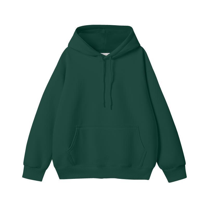 Simple Loose Cotton Silver Fox Velvet Hooded Pullover Men