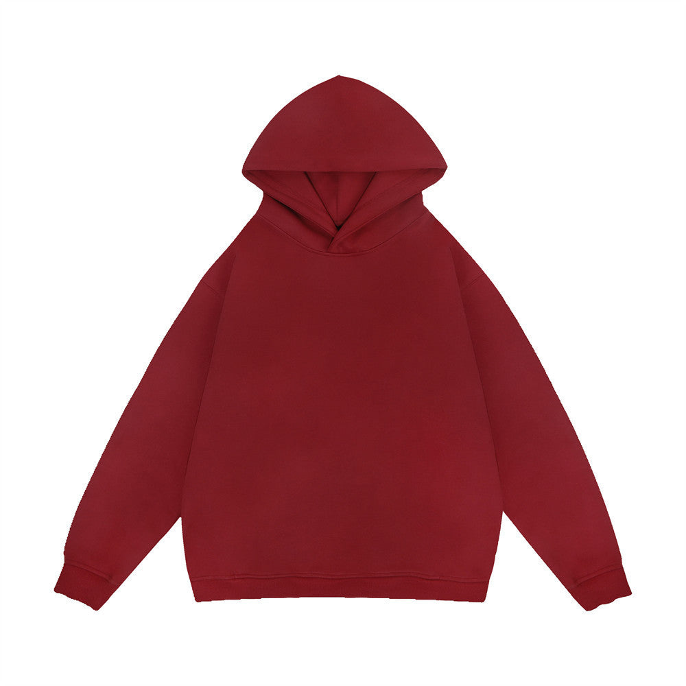 Loose All-matching Solid Color Sports Pullover Hooded Sweater Men