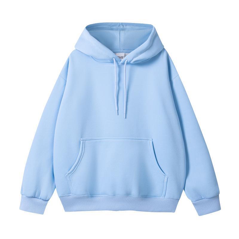 Simple Loose Cotton Silver Fox Velvet Hooded Pullover Men
