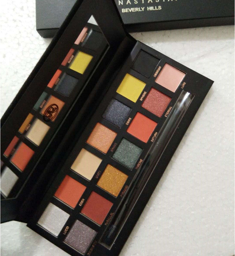 14 Color Eye Shadow Yellow Powder Purple Black Velvet Makeup Palette