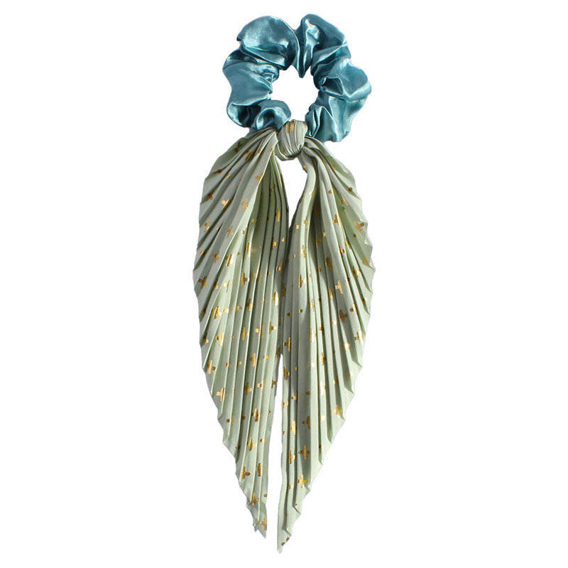 Cute Silk Ponytail Hair Loop Hair Band Hair Accessories Floral Headrope Retro Elastic Printed Hair Rope Women Girl