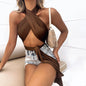Women'S Design Sense Sexy Strappy Hanging Neck Halter Fashion Slim T-Shirt Women