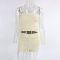 Top shorts knitted sweater solid color suit
