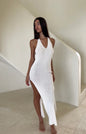 Knitted Strap Backless Dress