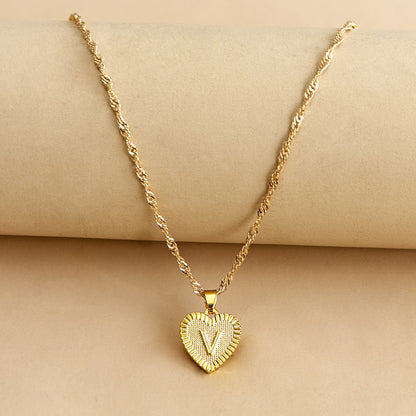 26 English Initial Letter Pendant Necklaces For Women