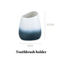Washing suit couple brushing teeth and mouthwash cup