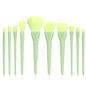 Candy color 10 cosmetic brushes set plastic short rod soft bristles