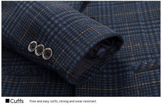 Spring Summer Slim-fit Casual Plaid Men's Suit Jackets