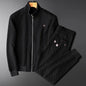 Stand Up Collar White Casual Sports Suit