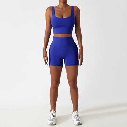 Quick-drying Tight Yoga Clothing Women's Pocket Running Sports Suit