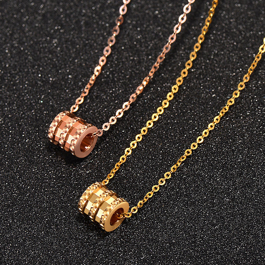 18K Rose Gold Gold Pendant Temperament Necklace
