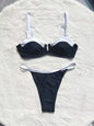 Low Waist Bikini Stitching Split Women's Swimsuit