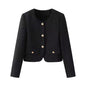 French Style Retro Crew Neck Coat For Women
