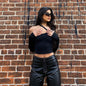 New Fall Women's Clothing Fashion Irregular Split Oversleeves Slim T-shirt Women
