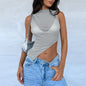 T-shirt Solid Color Slim-fit Short-sleeved Women